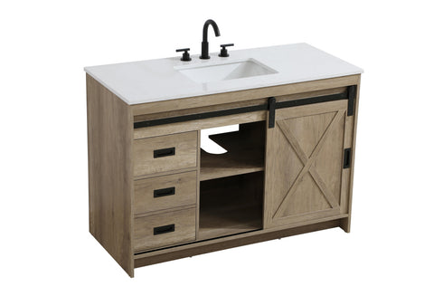 Elegant Lighting Austin Vanity Cabinet 1Dr 4Dw 48 Inch x34 Inch x22 Inch in Natural Oak Model: VF90548NT