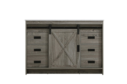 Elegant Lighting Austin Vanity Cabinet 1Dr 4Dw 48 Inch x34 Inch x22 Inch in Rustic Grey Model: VF90548RG
