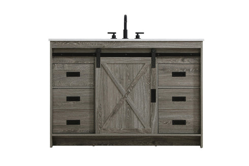 Elegant Lighting Austin Vanity Cabinet 1Dr 4Dw 48 Inch x34 Inch x22 Inch in Rustic Grey Model: VF90548RG