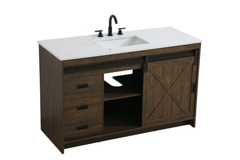 Elegant Lighting Austin Vanity Cabinet 1Dr 4Dw 54 Inch x34 Inch x22 Inch in Expresso Model: VF90554EX