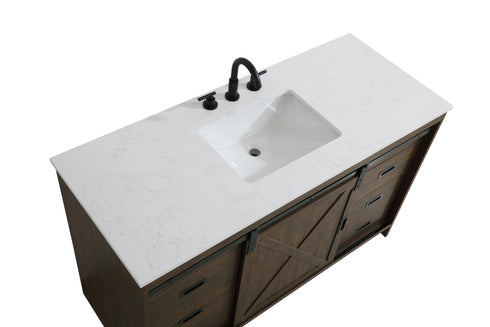Elegant Lighting Austin Vanity Cabinet 1Dr 4Dw 54 Inch x34 Inch x22 Inch in Expresso Model: VF90554EX