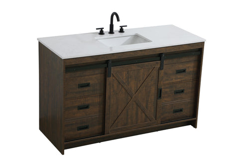 Elegant Lighting Austin Vanity Cabinet 1Dr 4Dw 54 Inch x34 Inch x22 Inch in Expresso Model: VF90554EX