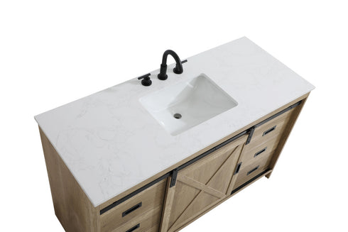 Elegant Lighting Austin Vanity Cabinet 1Dr 4Dw 54 Inch x34 Inch x22 Inch in Natural Oak Model: VF90554NT