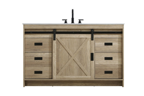 Elegant Lighting Austin Vanity Cabinet 1Dr 4Dw 54 Inch x34 Inch x22 Inch in Natural Oak Model: VF90554NT
