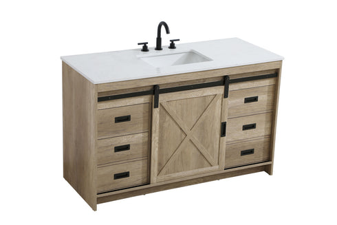 Elegant Lighting Austin Vanity Cabinet 1Dr 4Dw 54 Inch x34 Inch x22 Inch in Natural Oak Model: VF90554NT