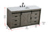 Elegant Lighting Austin Vanity Cabinet 1Dr 4Dw 60 Inch x34 Inch x22 Inch in Rustic Grey Model: VF90560RG