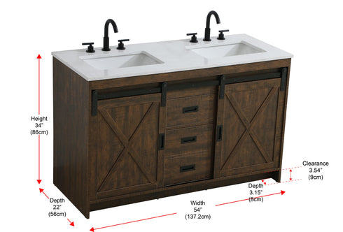 Elegant Lighting Austin Vanity Cabinet 2Dr 2Dw 54 Inch x34 Inch x22 Inch in Expresso Model: VF90554DEX