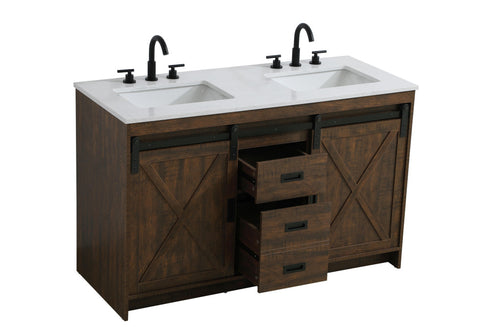 Elegant Lighting Austin Vanity Cabinet 2Dr 2Dw 54 Inch x34 Inch x22 Inch in Expresso Model: VF90554DEX