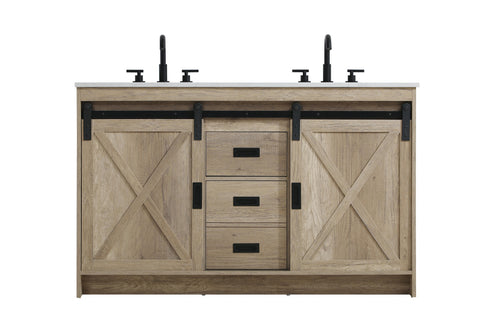 Elegant Lighting Austin Vanity Cabinet 2Dr 2Dw 54 Inch x34 Inch x22 Inch in Natural Oak Model: VF90554DNT