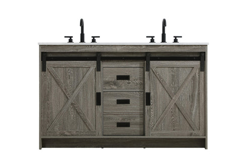 Elegant Lighting Austin Vanity Cabinet 2Dr 2Dw 54 Inch x34 Inch x22 Inch in Rustic Grey Model: VF90554DRG
