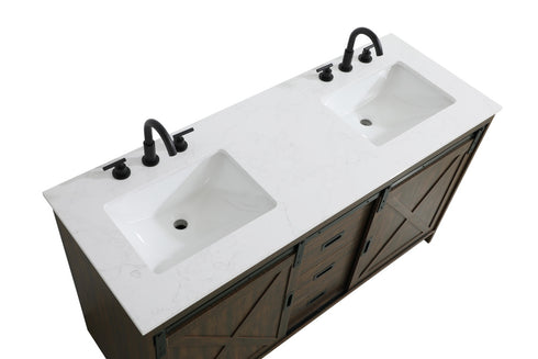 Elegant Lighting Austin Vanity Cabinet 2Dr 2Dw 60 Inch x34 Inch x22 Inch in Expresso Model: VF90560DEX
