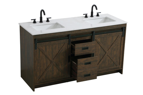 Elegant Lighting Austin Vanity Cabinet 2Dr 2Dw 60 Inch x34 Inch x22 Inch in Expresso Model: VF90560DEX