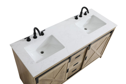 Elegant Lighting Austin Vanity Cabinet 2Dr 2Dw 60 Inch x34 Inch x22 Inch in Natural Oak Model: VF90560DNT