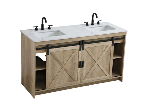 Elegant Lighting Austin Vanity Cabinet 2Dr 2Dw 60 Inch x34 Inch x22 Inch in Natural Oak Model: VF90560DNT