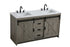Elegant Lighting Austin Vanity Cabinet 2Dr 2Dw 60 Inch x34 Inch x22 Inch in Rustic Grey Model: VF90560DRG
