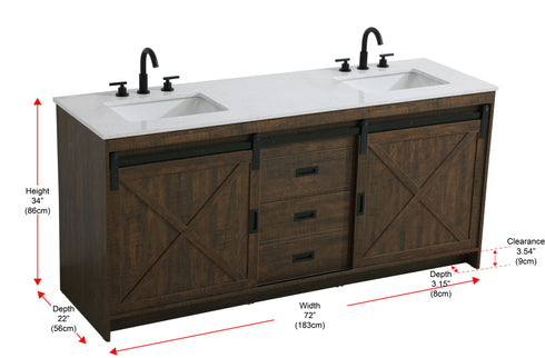 Elegant Lighting Austin Vanity Cabinet 2Dr 2Dw 72 Inch x34 Inch x22 Inch in Expresso Model: VF90572DEX