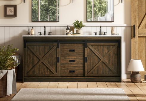 Elegant Lighting Austin Vanity Cabinet 2Dr 2Dw 72 Inch x34 Inch x22 Inch in Expresso Model: VF90572DEX