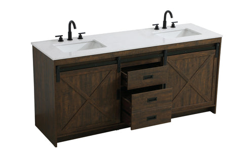 Elegant Lighting Austin Vanity Cabinet 2Dr 2Dw 72 Inch x34 Inch x22 Inch in Expresso Model: VF90572DEX
