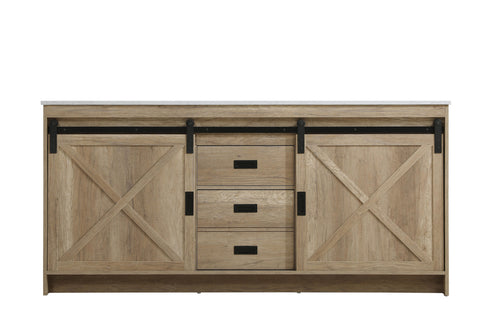 Elegant Lighting Austin Vanity Cabinet 2Dr 2Dw 72 Inch x34 Inch x22 Inch in Natural Oak Model: VF90572DNT