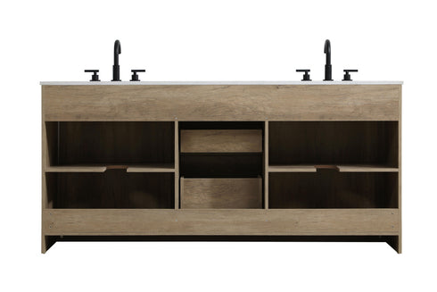 Elegant Lighting Austin Vanity Cabinet 2Dr 2Dw 72 Inch x34 Inch x22 Inch in Natural Oak Model: VF90572DNT