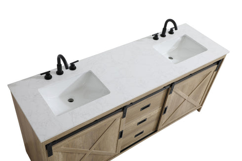 Elegant Lighting Austin Vanity Cabinet 2Dr 2Dw 72 Inch x34 Inch x22 Inch in Natural Oak Model: VF90572DNT