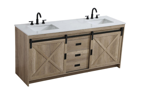 Elegant Lighting Austin Vanity Cabinet 2Dr 2Dw 72 Inch x34 Inch x22 Inch in Natural Oak Model: VF90572DNT