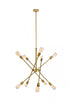 Elegant Lighting Axel 10 Lights in Brass Pendant Model: LD8019D28BR