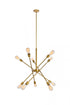 Elegant Lighting Axel 10 Lights in Brass Pendant Model: LD8019D28BR