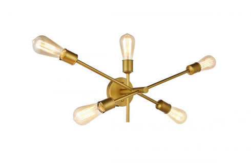 Elegant Lighting Axel 5 Lights in Brass Wall Sconce Model: LD8022W24BR
