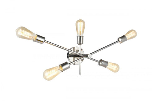 Elegant Lighting Axel 5 Lights polished Nickel Wall Sconce Model: LD8021W24PN