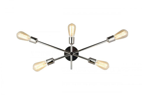 Elegant Lighting Axel 5 Lights polished Nickel Wall Sconce Model: LD8021W24PN