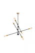 Elegant Lighting Axel 6 Lights Black Pendant in Black and Brass Finish Model: LD8009D42BK