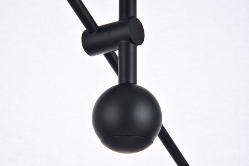 Elegant Lighting Axel 6 Lights Black Pendant in Black and Brass Finish Model: LD8009D42BK