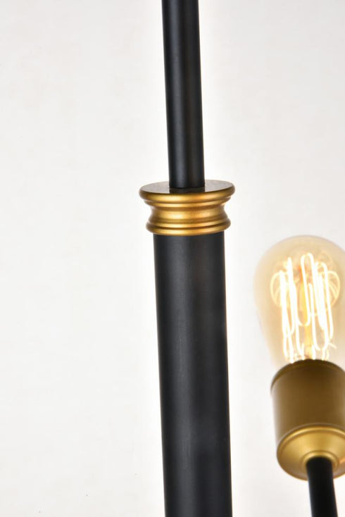 Elegant Lighting Axel 6 Lights Black Pendant in Black and Brass Finish Model: LD8015D18BK