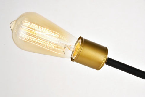 Elegant Lighting Axel 6 Lights Black Pendant in Black and Brass Finish Model: LD8015D18BK