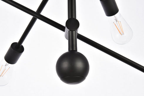 Elegant Lighting Axel 6 lights black pendant with chain Model: LD8006D29BLA