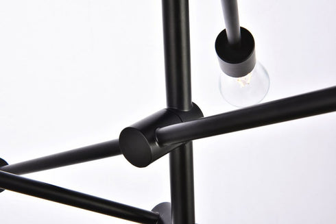 Elegant Lighting Axel 6 lights black pendant with chain Model: LD8006D29BLA