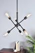 Elegant Lighting Axel 6 lights black pendant with hanging rod Model: LD8015D18BLA