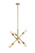 Elegant Lighting Axel 6 Lights in Brass Pendant Model: LD8017D18BR