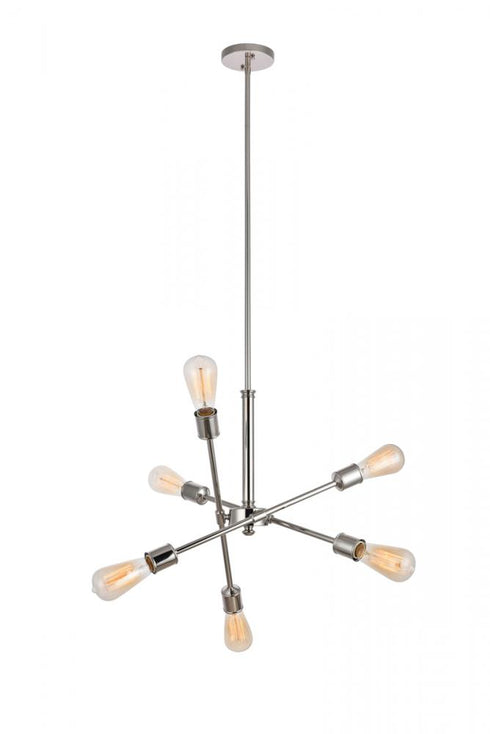 Elegant Lighting Axel 6 Lights polished Nickel Pendant Model: LD8016D18PN