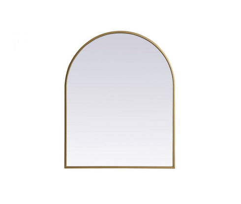 Elegant Lighting Ayra Metal Frame Arch Mirror 33x42 Inch in Black Model: MR1A3342BLK