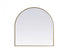 Elegant Lighting Ayra Metal Frame Arch Mirror 33x42 Inch in Black Model: MR1A3342BLK