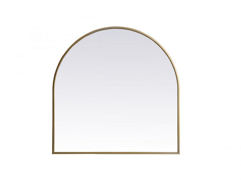 Elegant Lighting Ayra Metal Frame Arch Mirror 33x42 Inch in Black Model: MR1A3342BLK