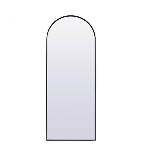 Elegant Lighting Ayra Metal Frame Arch Mirror 33x42 Inch in Black Model: MR1A3342BLK