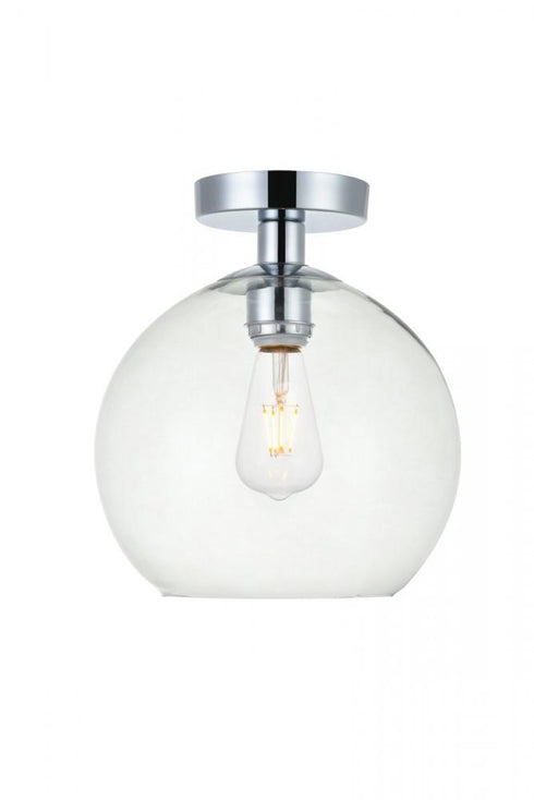 Elegant Lighting Baxter 1 Light Black Flush Mount With Clear Glass in Black and Clear Finish Model: LD2210BK