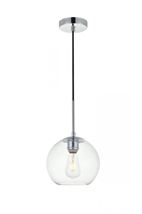 Elegant Lighting Baxter 1 Light Black Pendant With Clear Glass in Black and Clear Finish Model: LD2206BK