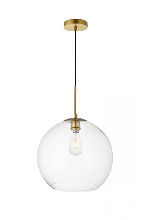 Elegant Lighting Baxter 1 Light Black Pendant With Clear Glass in Black and Clear Finish Model: LD2216BK