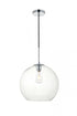 Elegant Lighting Baxter 1 Light Black Pendant With Clear Glass in Black and Clear Finish Model: LD2216BK