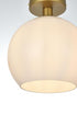 Elegant Lighting Baxter 10 inch Flush Mount Frosted White Shade in Satin Gold in Satin Gold and Frosted White Finish Model: LD2211SG