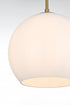 Elegant Lighting Baxter 10 inch Pendant Frosted White Shade in Satin Gold in Satin Gold and Frosted White Finish Model: LD2213SG